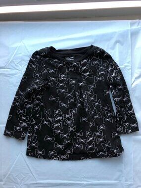 Baby Gap18-24 months Playtime Favorites Black Top w/white bow design